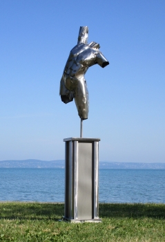 Male Torso on column stainless