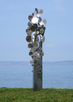 Riesige abstrakte Edelstahl Skulptur