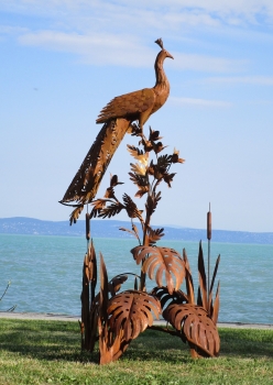 Pfau Garten Skulptur aus Roststahl