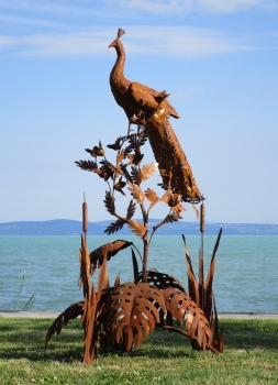 XXL Pfau Gartenskulptur Eisen