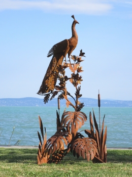 Große Pfau Garten Skulptur