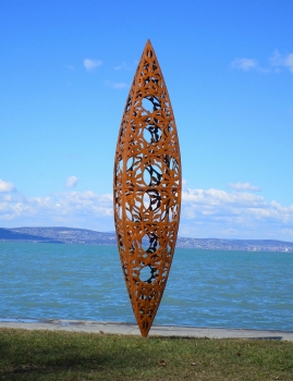 Modern art sculpture rusty