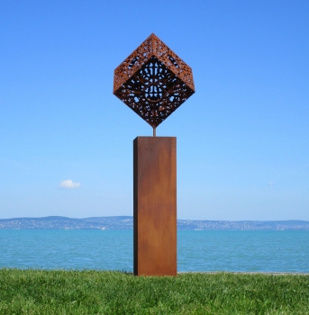 Rusty iron artwork garden