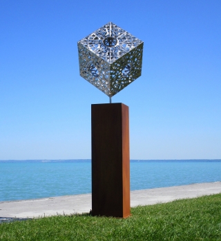 Column with cube iron