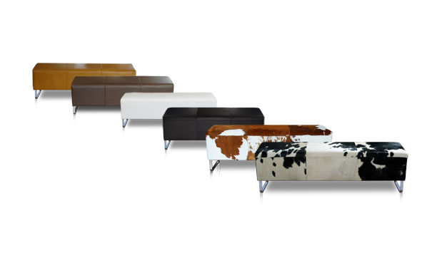 Lederbank, Lederhocker, Sitzbank Leder, Objektbank, Leder Bank, echtes