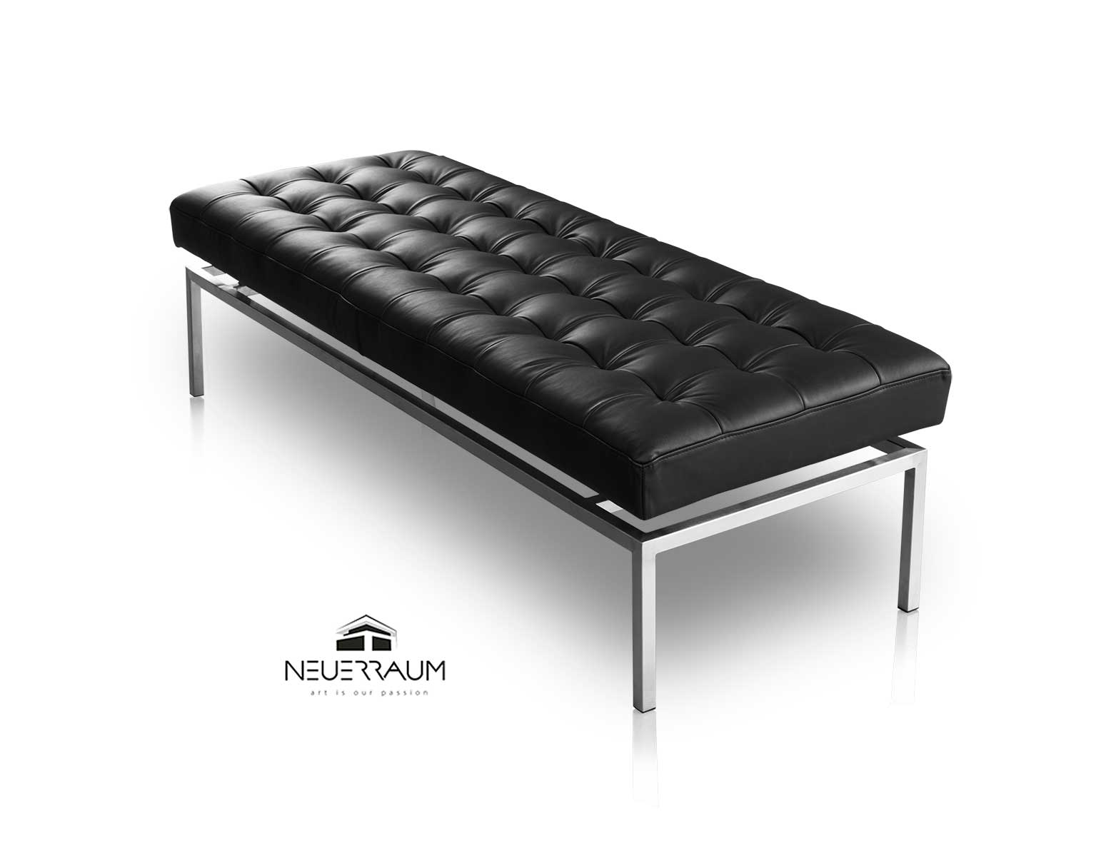 Black Leather Dining Bench Neuerraum, Long Leather Bench