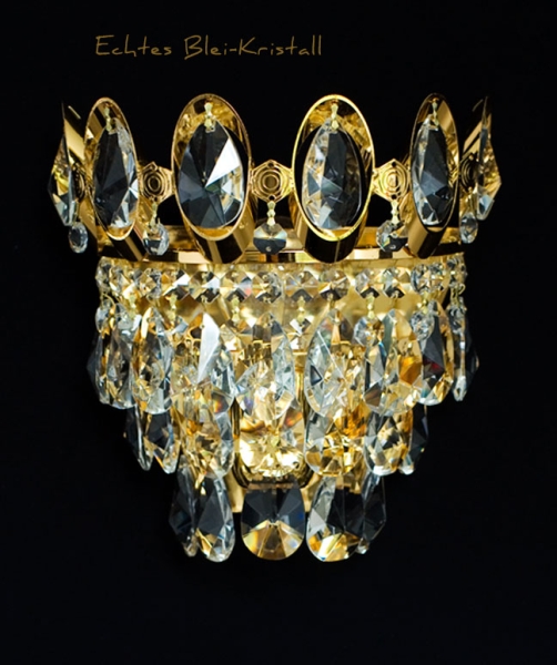Crystal wall light gold