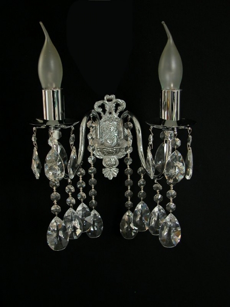 Crystal wall light silver