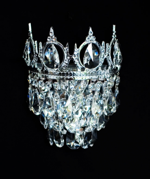 Crown crystal wall light Silver