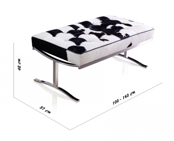 Bench cow skin black