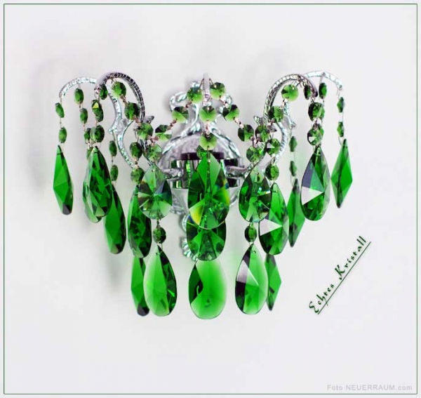 Wall light green crystals