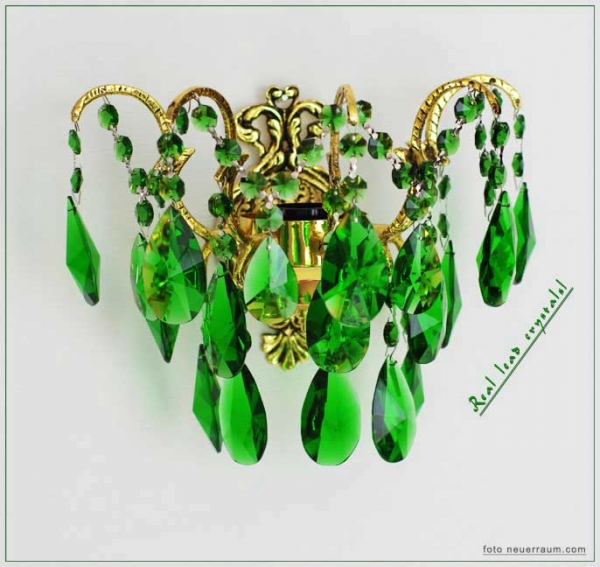 Green crystal wall light