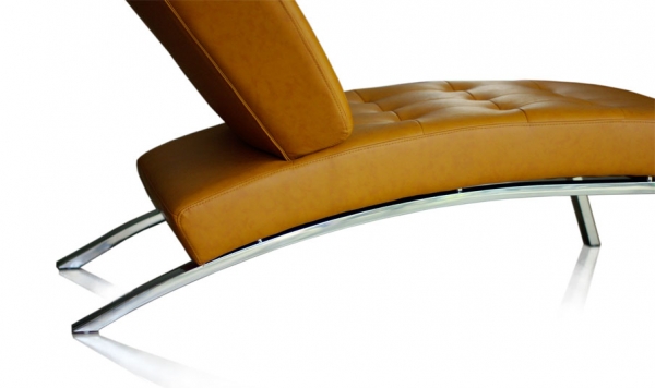 Chaiselongue Leder Hellbraun
