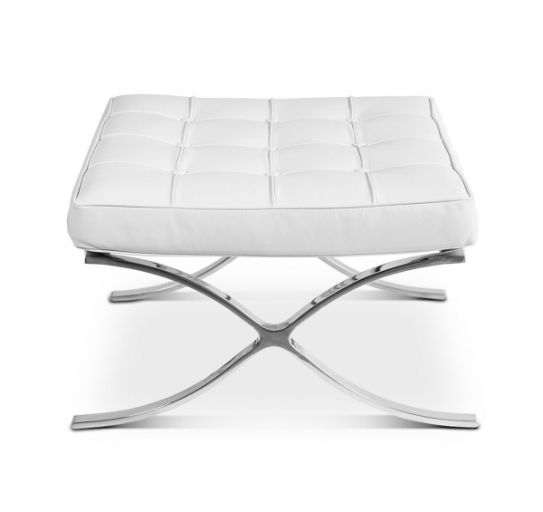 White leather footstool