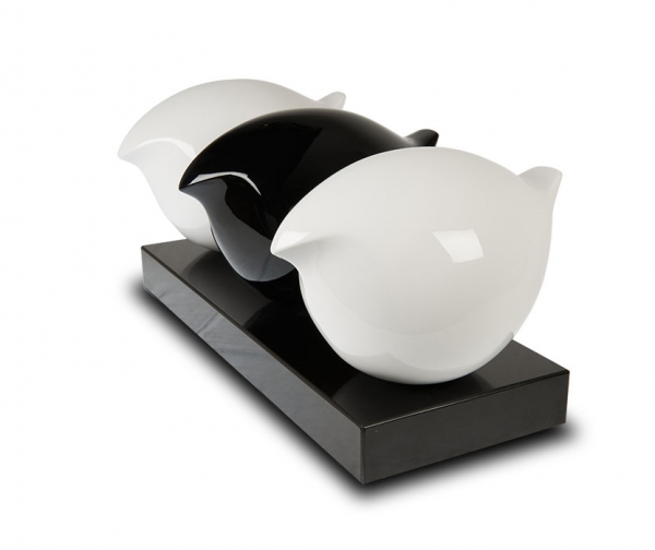 plastic marble black white