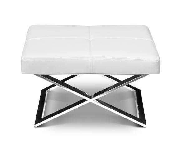 White leather ottoman