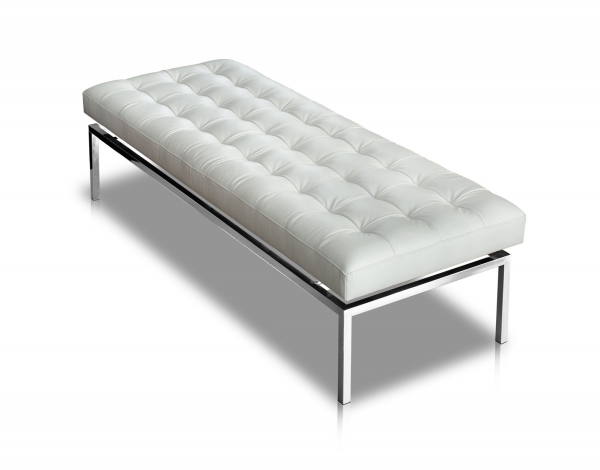 Bauhaus leather bench white