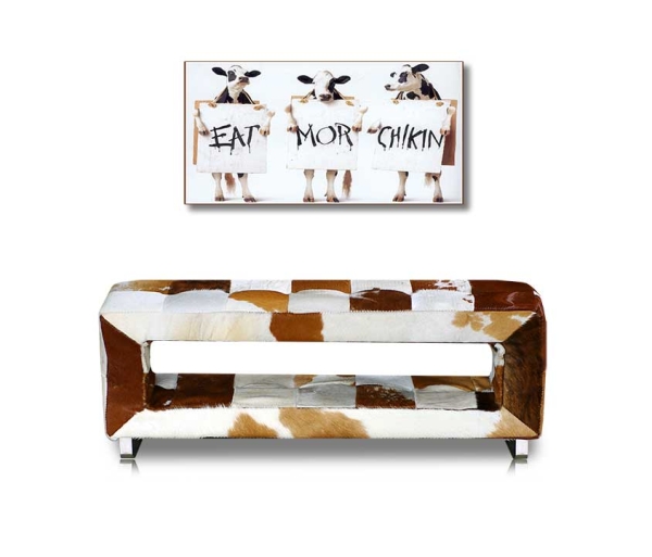 Cow skin bench