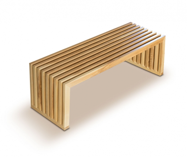 Wood seating bench