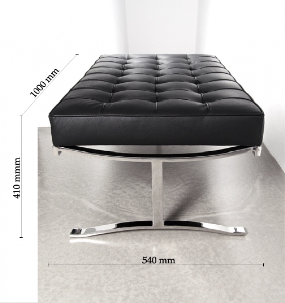 Black leather bench modern