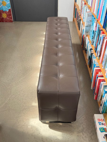 bench 150 cm leather dark brown