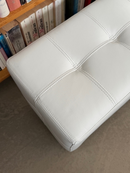 storage bench leather white