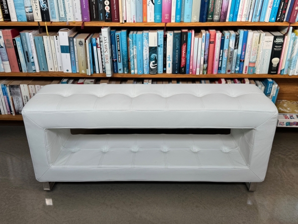 Thin small corridor leather bench