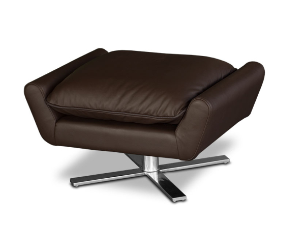 Leder Fußhocker Dunkelbraun