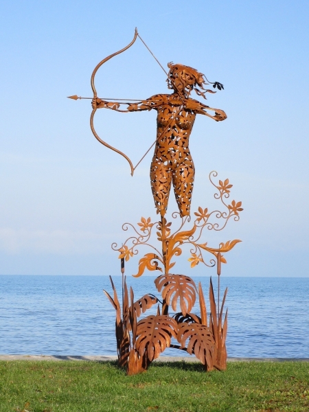 Goddess sculpture artemis rusty