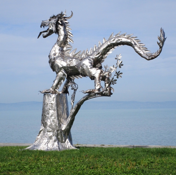 Stainless steel artwork dragon