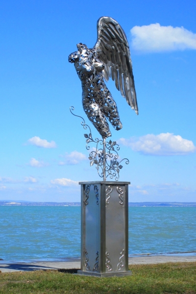 Women with wing artwork