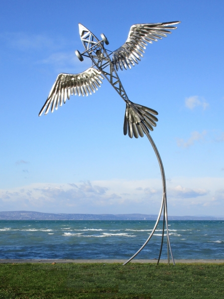 Aircraft artwork with feather wings