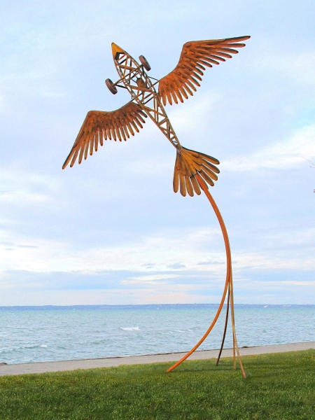 Big Artwork airplane rusty angel wings