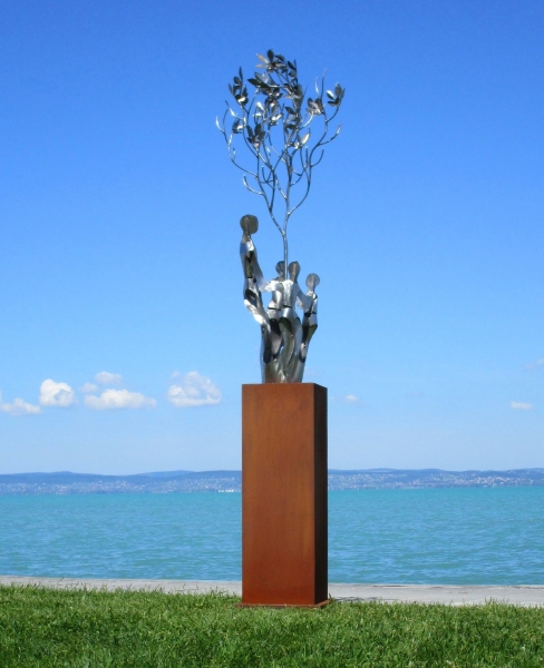 People under tree artwork