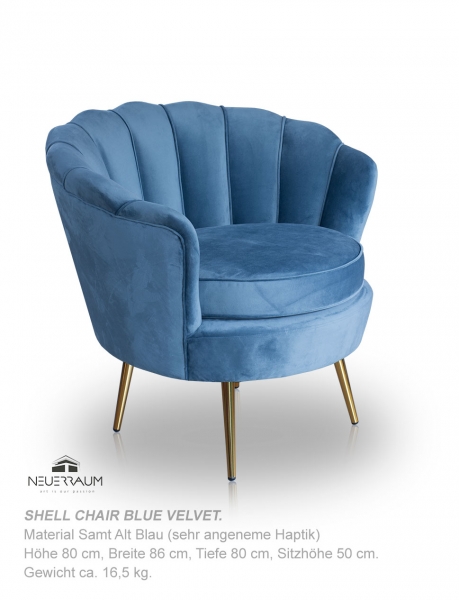 Vintage Samt Sessel Alt Blau