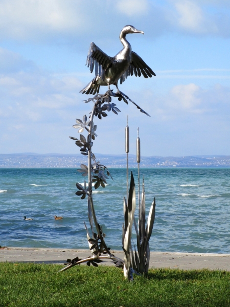Big cormorant artwork stainless steel