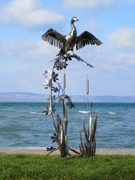 Cormorant artwork stainless steel