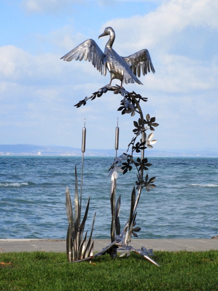Garden artwork bird on tree
