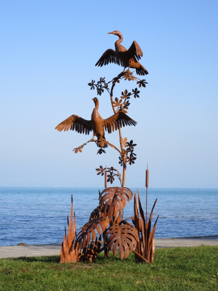 Huge cormorant artwork rusty