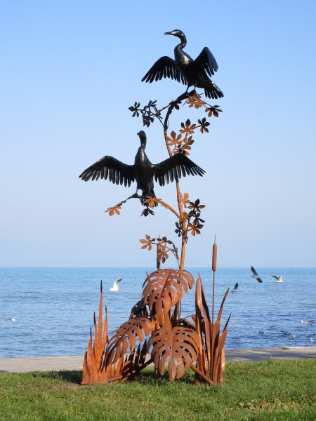 Cormorant garden art