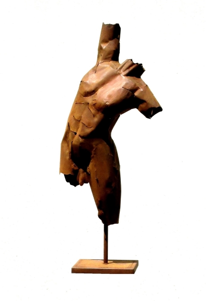 Male Torso freestanding rusty iron