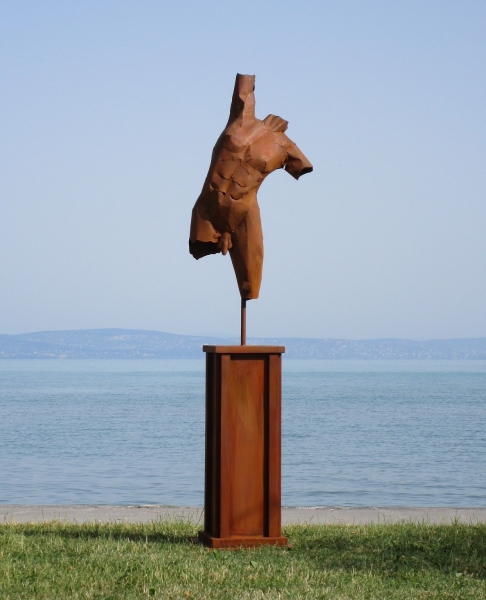 Torso male rusty iron