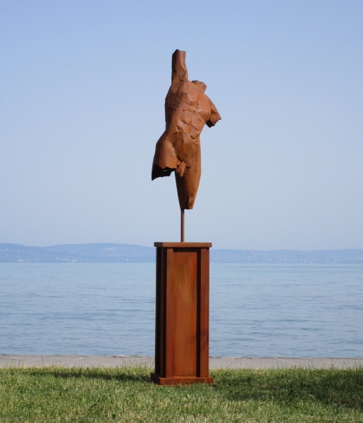 Male Torso freestanding rusty iron