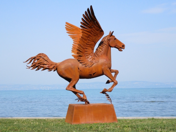 Horse with wings garden sculpture