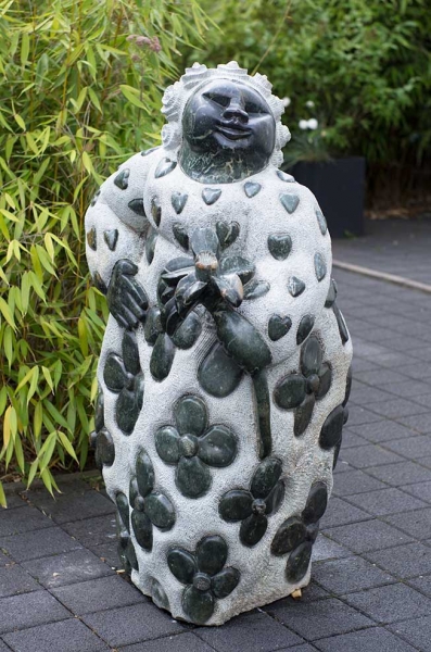 Garten Stein Skulptur Dicke Frau
