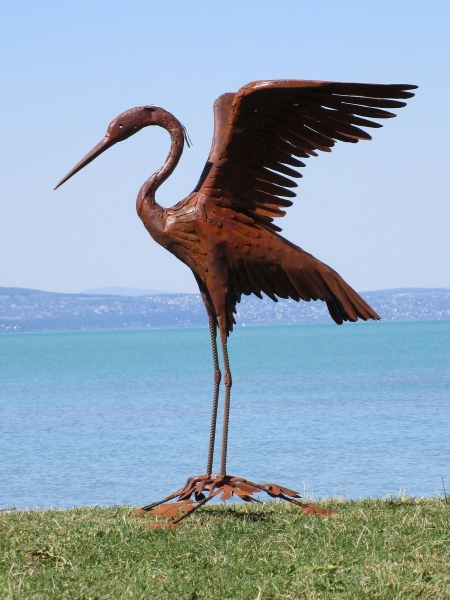 Stork garden sculpture