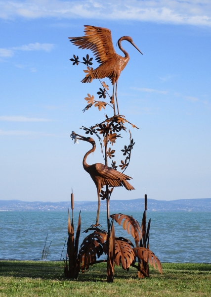 Reiher Paar auf Baum Garten Skulptur