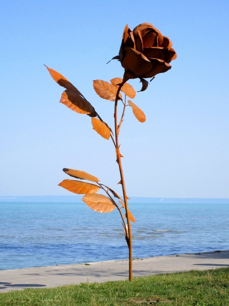 XXL Gartenrose aus Roststahl