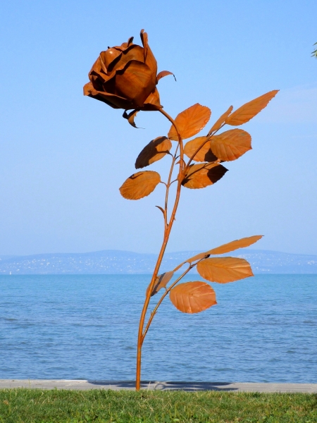 Park rose artwork rusty iron