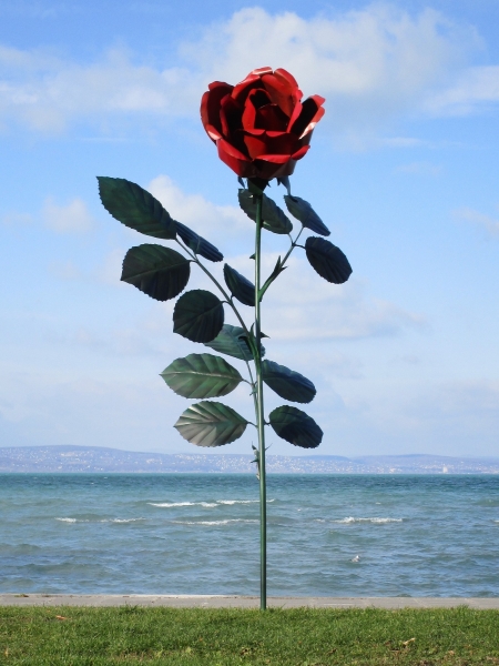 XXL Gartenrose Edelstahl lackiert